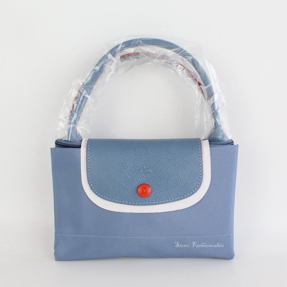 NWT LONGCHAMP Le Pliage Tote Bag, Blue/Mist - Picture 7 of 16
